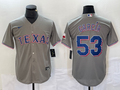 Men's Texas Rangers Adolis Garcia #53 Gray Replica Player Jersey1