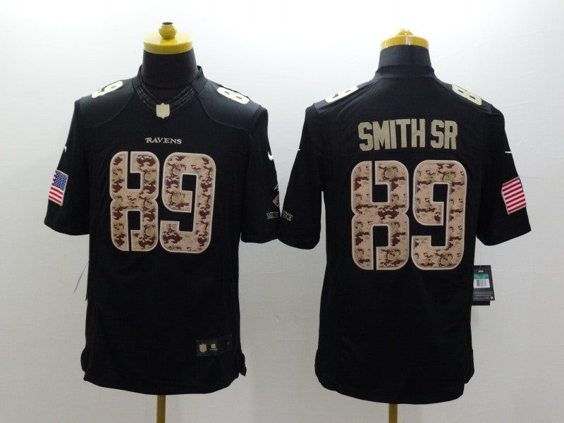 Men's Baltimore Ravens Steve Smith Sr #89 Black Game Player Jersey1