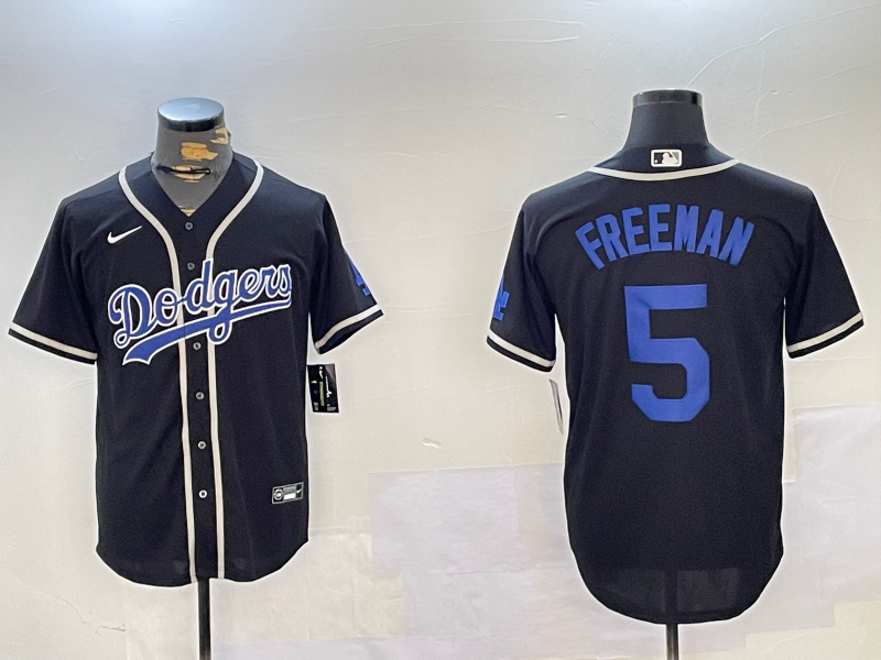 Men's Los Angeles Dodgers Freddie Freeman Black Alternate Replica Player Jersey