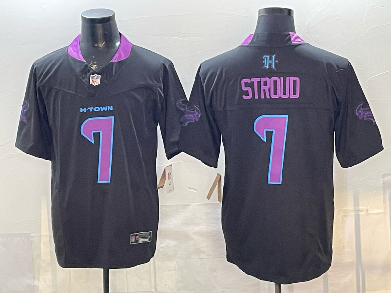 Men's Houston Texans C.J. Stroud #7 Black Player Game Jersey