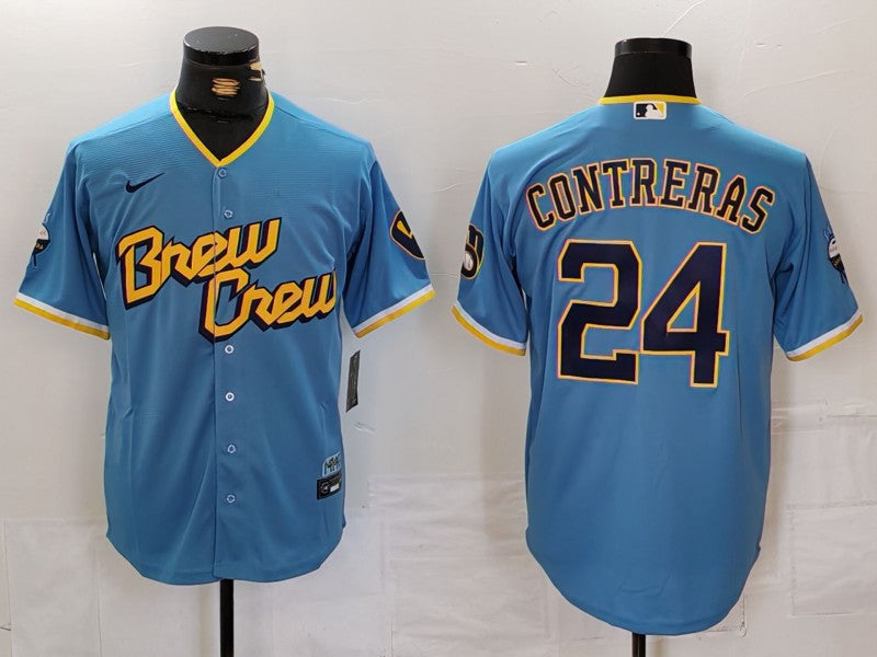 Men's Milwaukee Brewers William Contreras Powder Blue City Connect Limited Player Jersey