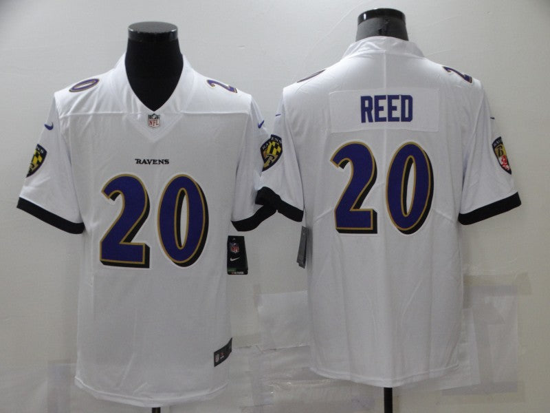 Men's Baltimore Ravens Ed Reed #20 White Game Jersey1