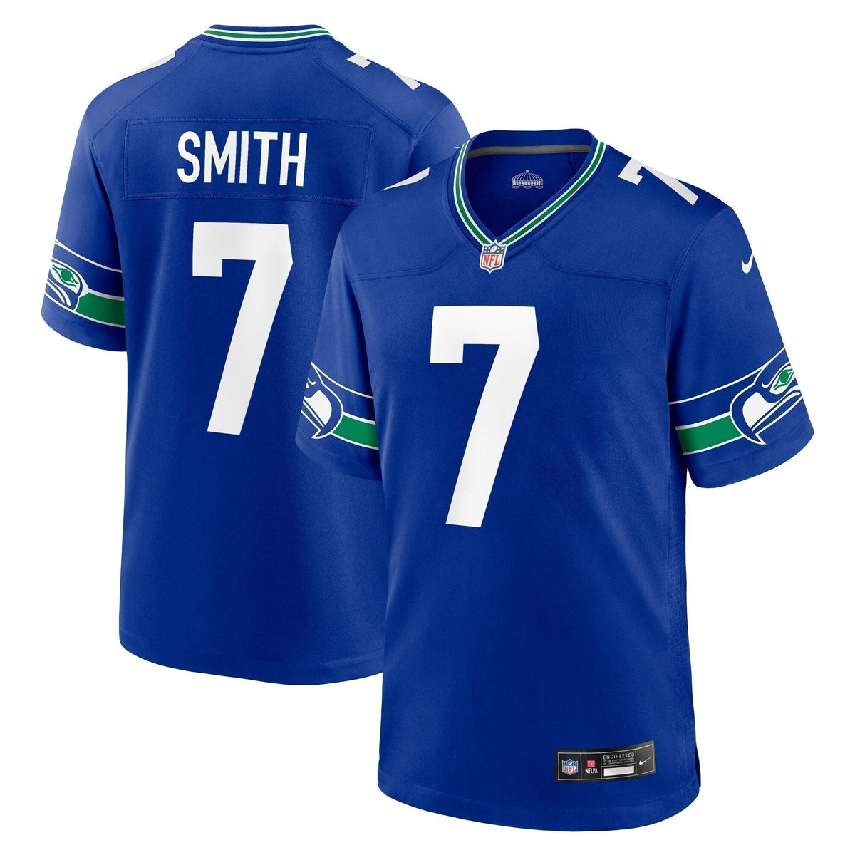 Geno Smith Seattle Seahawks  Throwback   Game Jersey - Royal
