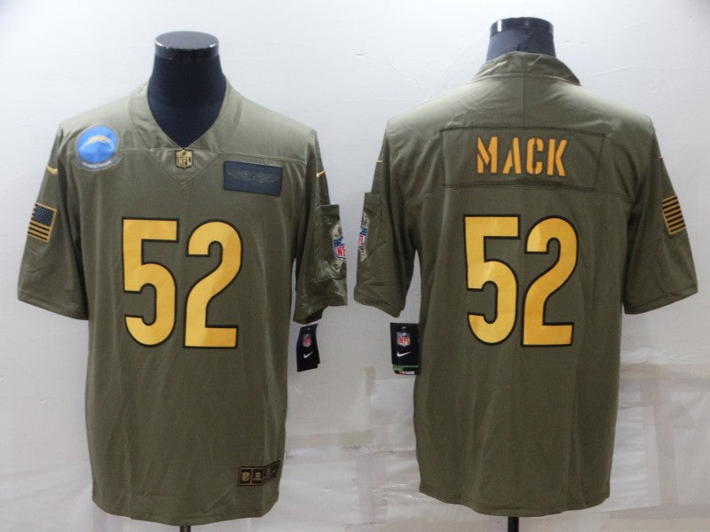 Men's Los Angeles Chargers Khalil Mack #52 Brown Player Game Jersey1
