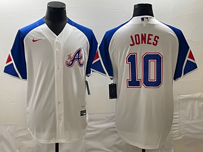 Men's Atlanta Braves Chipper Jones White 2023 City Connect Replica Jersey