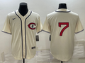 Men's Chicago Cubs Dansby Swanson Cream Player Name Jersey