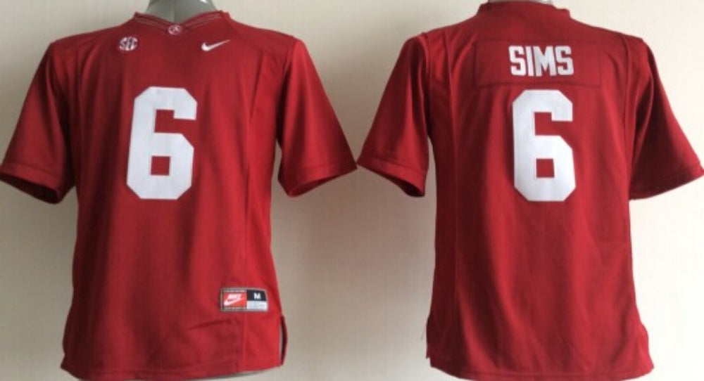 Men's Alabama Crimson Tide Blake Sims Crimson Player Game Jersey