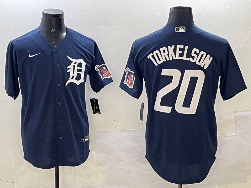 Men's Detroit Tigers Spencer Torkelson #20 Navy Replica Player Jersey1