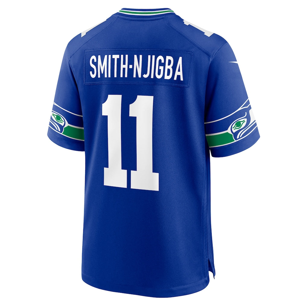S.Seahawks #11 Jaxon Smith-Njigba Royal Throwback Player Game Jersey