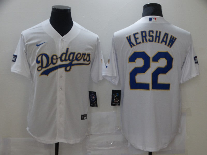 Men's Los Angeles Dodgers Clayton Kershaw #22 White Stitched Jersey1