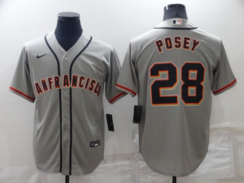 Men's San Francisco Giants Buster Posey Gray Replica Baseball Jersey