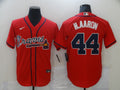 Men's Atlanta Braves Hank Aaron #44 Red Replica Jersey1