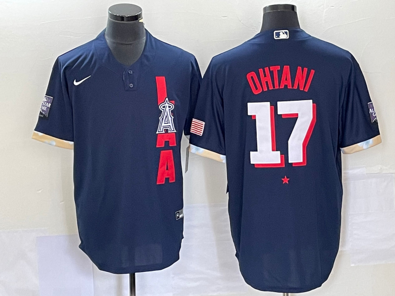 Men's Los Angeles Angels Shohei Ohtani ALL STAR Navy Baseball Jersey