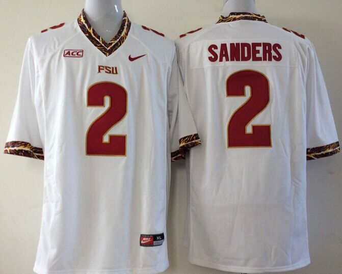 Men's Florida State Seminoles Deion Sanders White Player Game Jersey