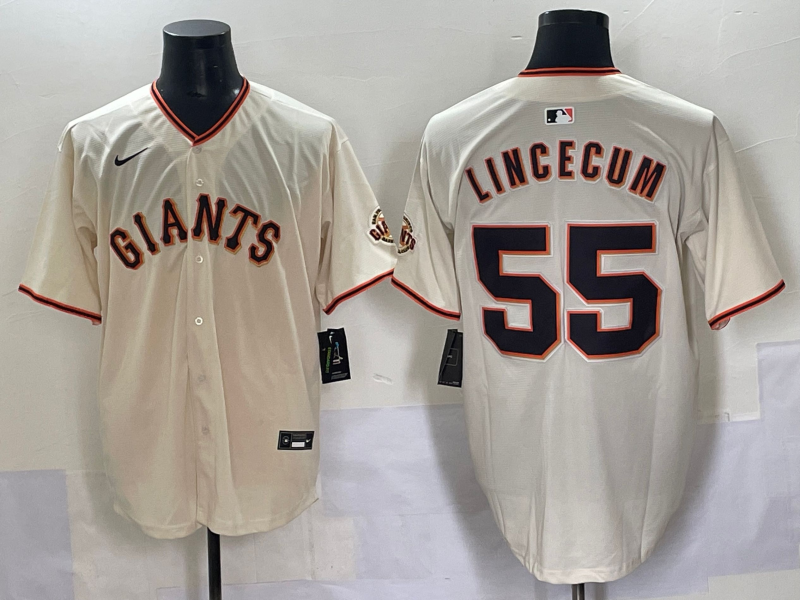 Men's San Francisco Giants Tim Lincecum Cream Home Replica Player Jersey