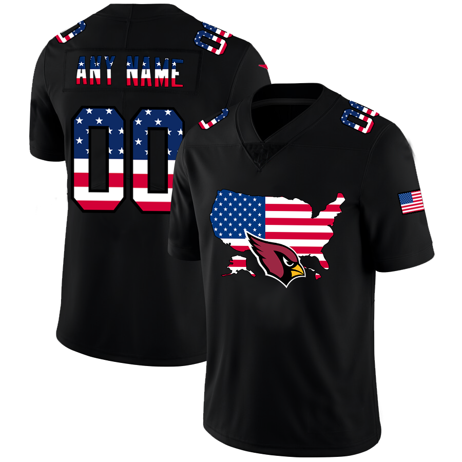 Custom1 Arizona Cardinals Black Limited Fashion Flag Stitched Football Jerseys