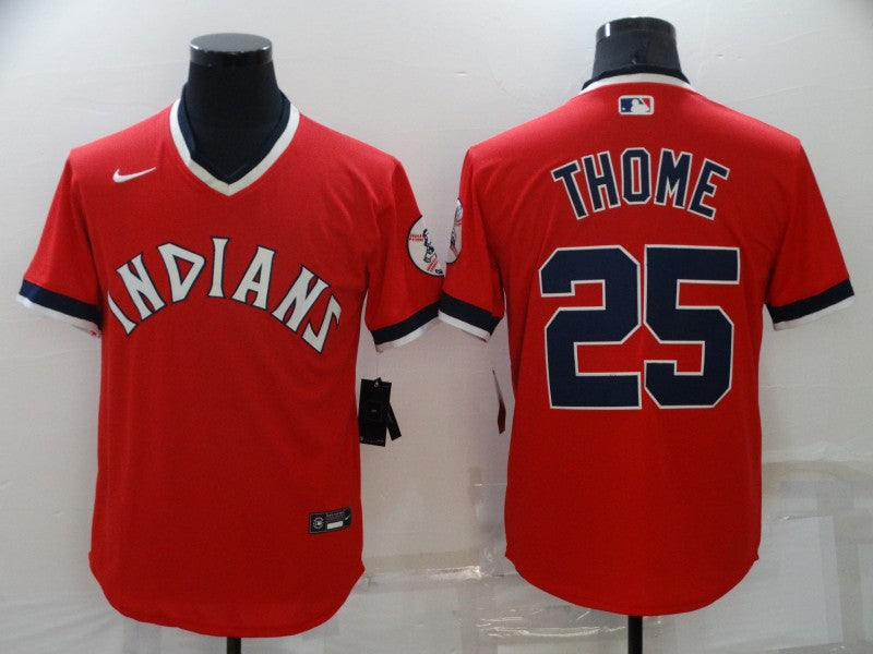 Men's Cleveland Guardians Jim Thome Red Replica Player Jersey