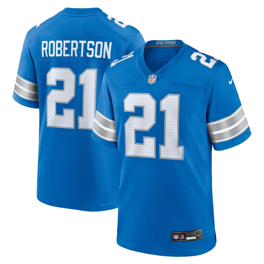 Amik Robertson Detroit Lions  Game Jersey -  Blue