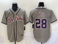 Men's Detroit Tigers Javier Baez Gray Replica Baseball Jersey
