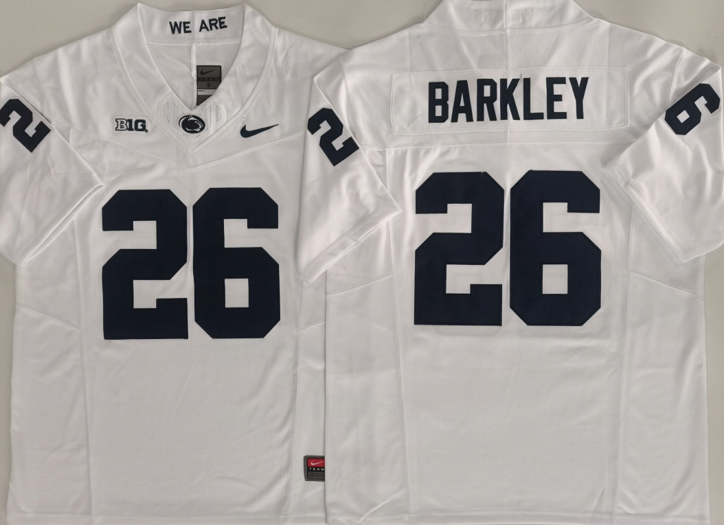 Men's Penn State Nittany Lions Saquon Barkley White Player Jersey