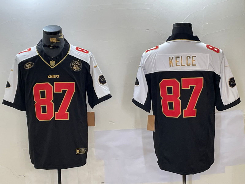 Men's Kansas City Chiefs Travis Kelce #87 Black Vapor F.U.S.E. Limited Jersey1