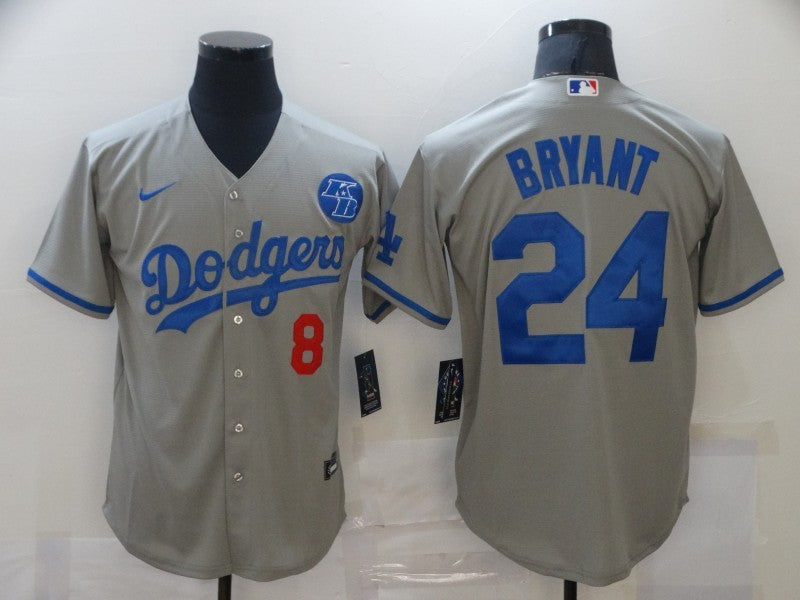 Men's Los Angeles Dodgers Kris Bryant -24 Gray Replica Player Jersey