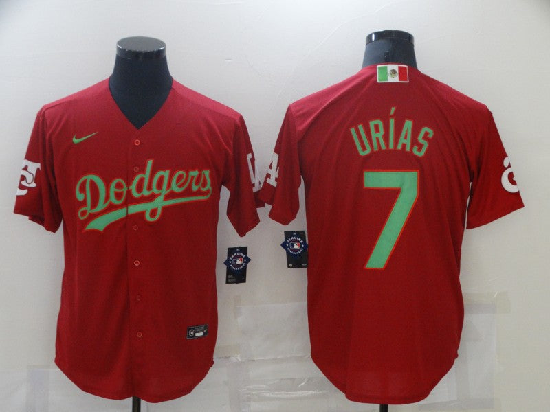 Men's Los Angeles Dodgers Julio Urias Red Replica Baseball Jersey