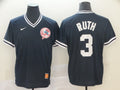 Men's New York Yankees Babe Ruth #3 Navy Replica Player Jersey1