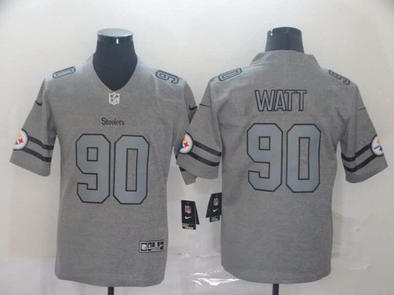 Men's Pittsburgh Steelers T.J. Watt #90 Gray Game Jersey1
