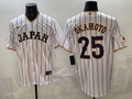 Men's Japan Baseball Kazuma Okamoto #25 White 2026 World Baseball Classic Home Stadium Jersey