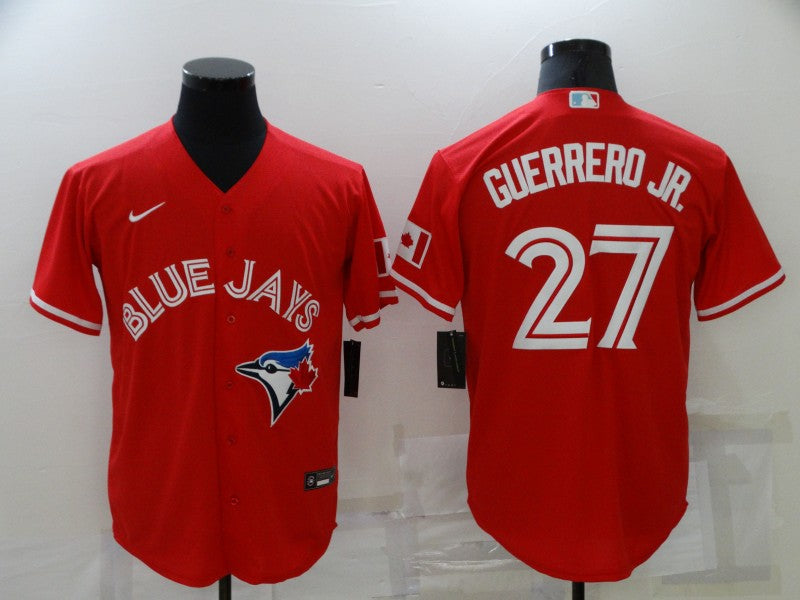 Men's Toronto Blue Jays Vladimir Guerrero Jr. #27 Red Replica Baseball Jersey1