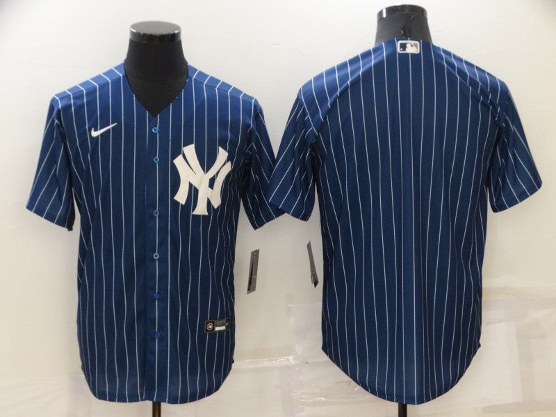 Men's New York Yankees Blue Replica Blank Jersey1