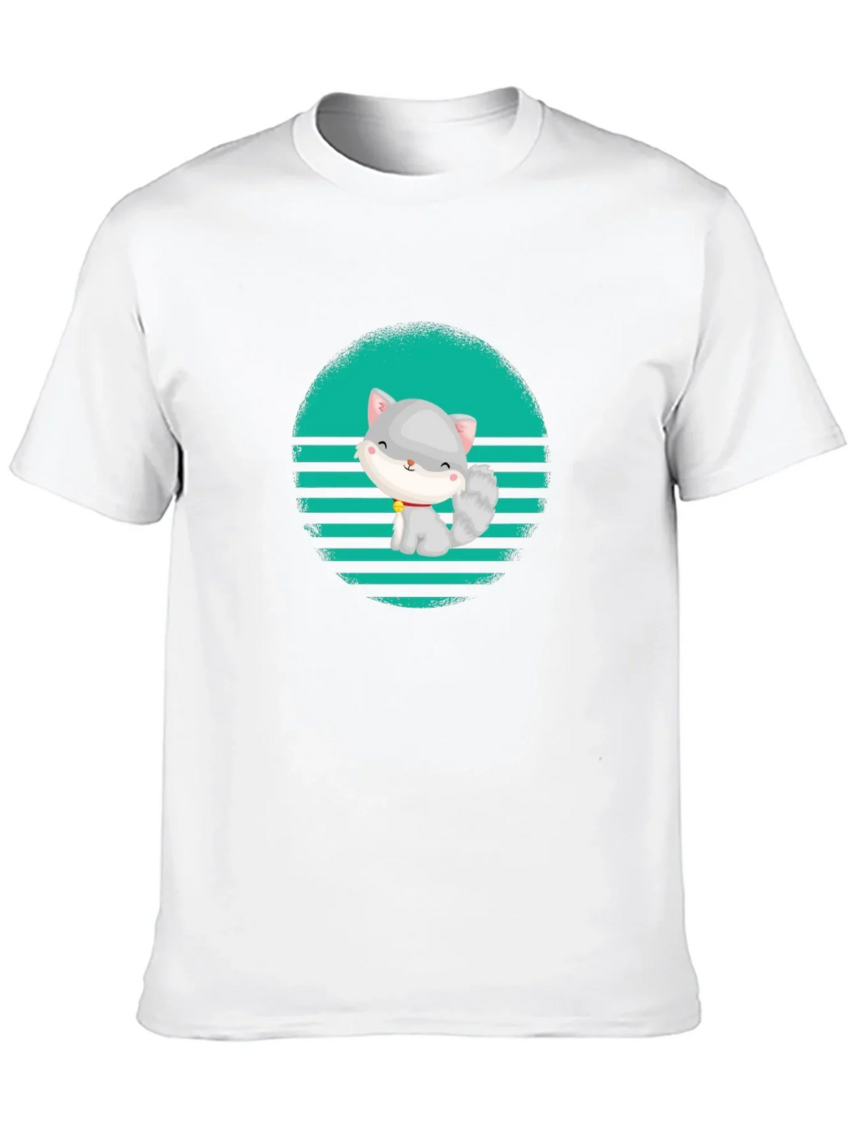 Cute Cat Graphic T-Shirt - Stylish Mens Tee