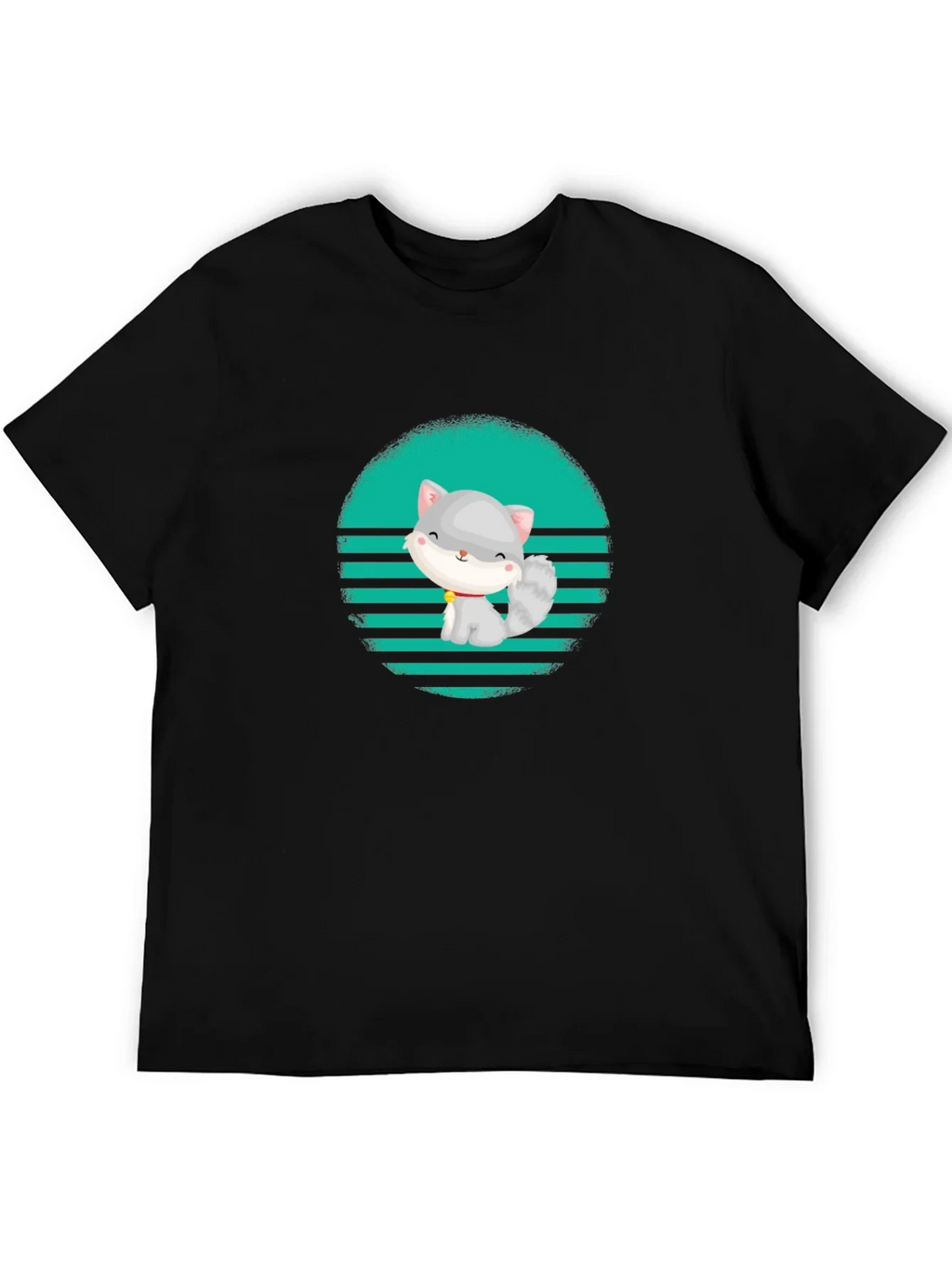 Cute Cat Graphic T-Shirt - Stylish Mens Tee