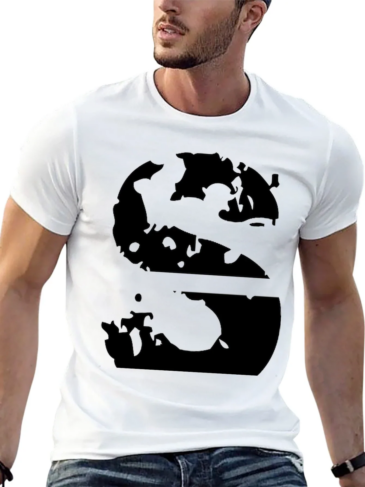 Abstract S Graphic Black T-Shirt