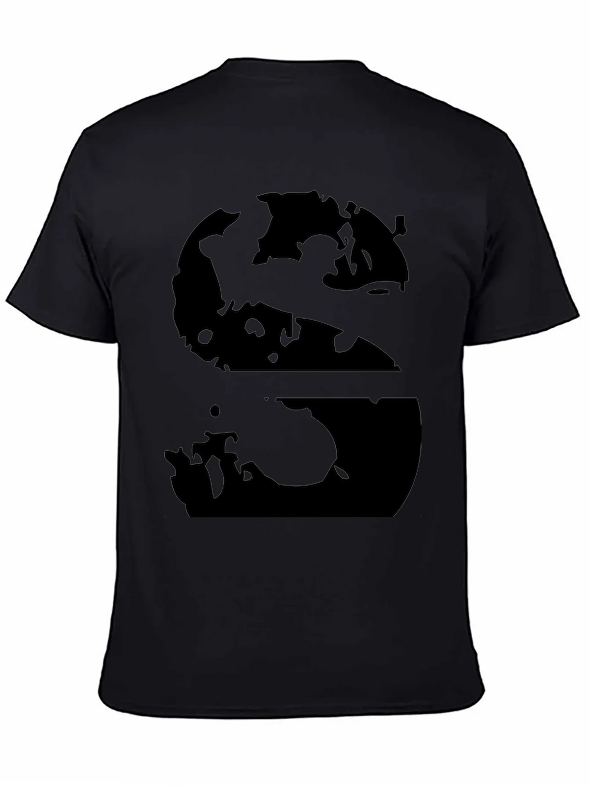 Abstract S Graphic Black T-Shirt