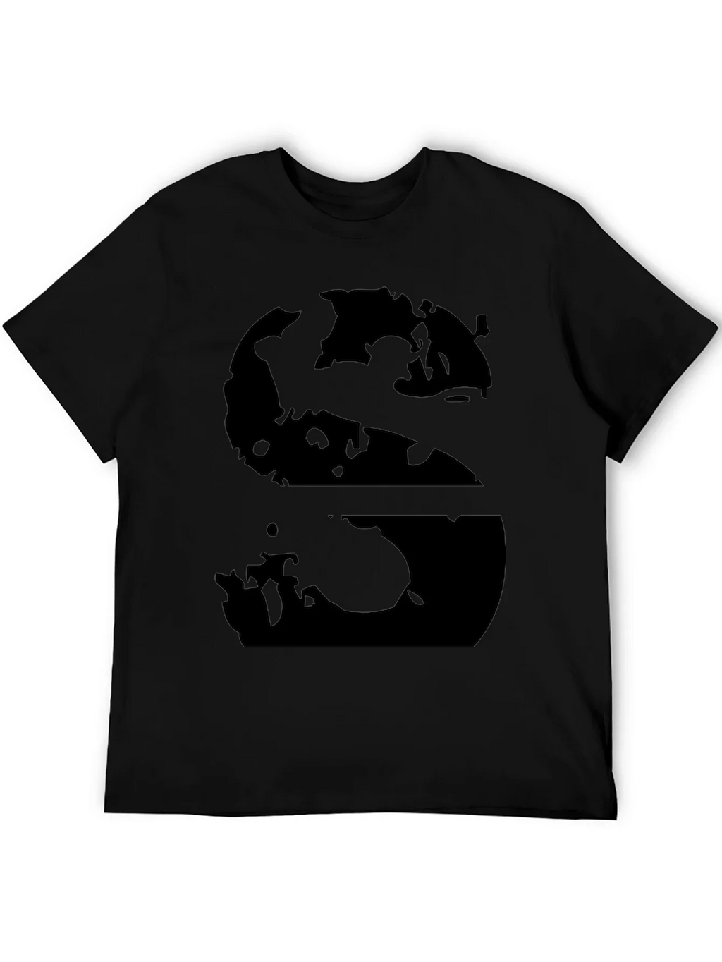 Abstract S Graphic Black T-Shirt