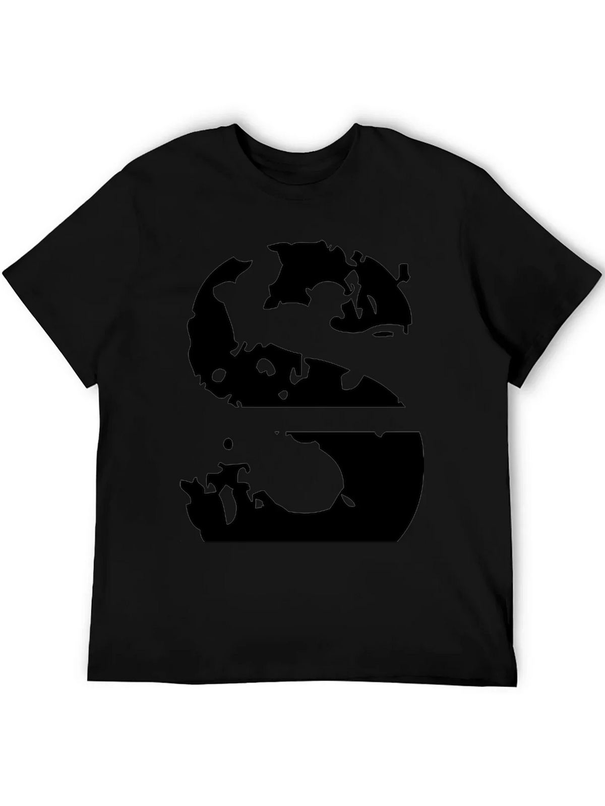 Abstract S Graphic Black T-Shirt
