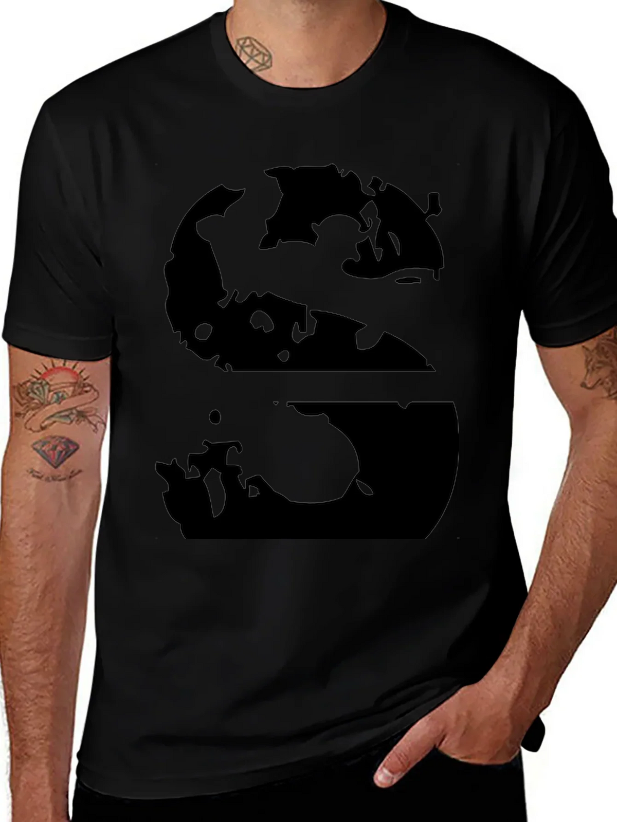 Abstract S Graphic Black T-Shirt