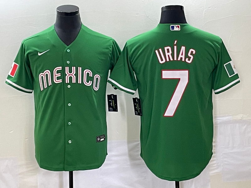 Men's 2023 World Baseball Classic Julio Urias Mexico Green Jersey