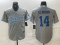 Men's Detroit Lions Amon-Ra St. Brown Gray Game Player Jersey