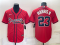 Men's Atlanta Braves Michael Harris II #23 Red Replica Baseball Jersey1