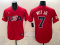 Men's USA Baseball Bobby Witt Jr. #7 Red 2026 World Baseball Classic Stadium Jersey
