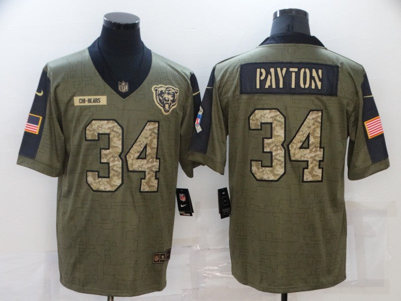 Men's Chicago Bears Walter Payton #34 Brown Player Game Jersey1