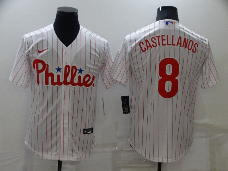 Men's Philadelphia Phillies Nick Castellanos White Replica Baseball Jersey