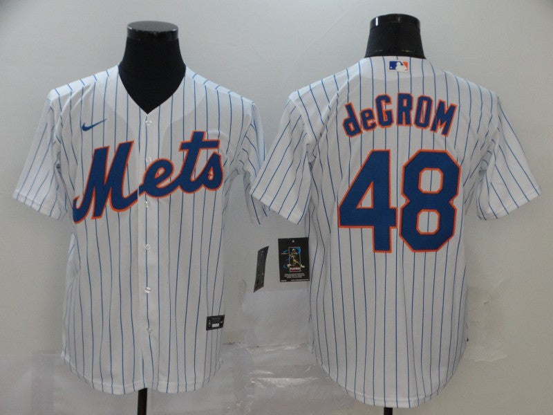 Men's New York Mets Jacob deGrom White Replica Baseball Jersey