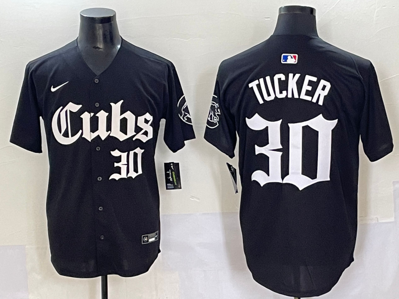 Men's Chicago Cubs Kyle Tucker #30 Black Replica Player Jersey