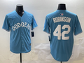 Men's Los Angeles Dodgers Jackie Robinson Light Blue Limited Player Jersey