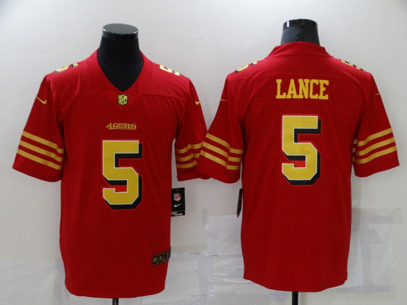 Men's San Francisco 49ers Trey Lance Red Game Player Jersey
