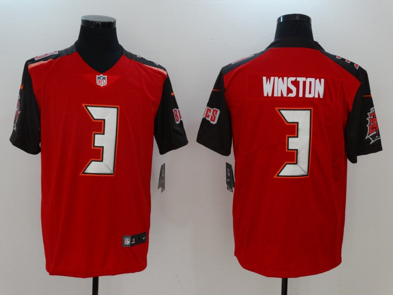 Men's Tampa Bay Buccaneers Jameis Winston #3 Red Team Game Jersey1